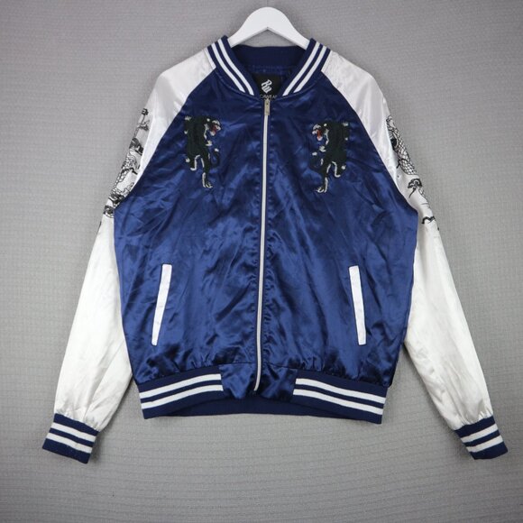 Rocawear Sukajan Bomber Jacket Y2K Streetwear Grail Dragon Tiger Mens Large - Picture 2 of 10